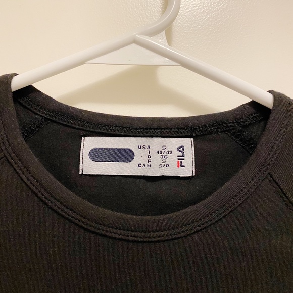 Fila Vintage Black Sport Tee Front Fila logo S - Picture 4 of 7